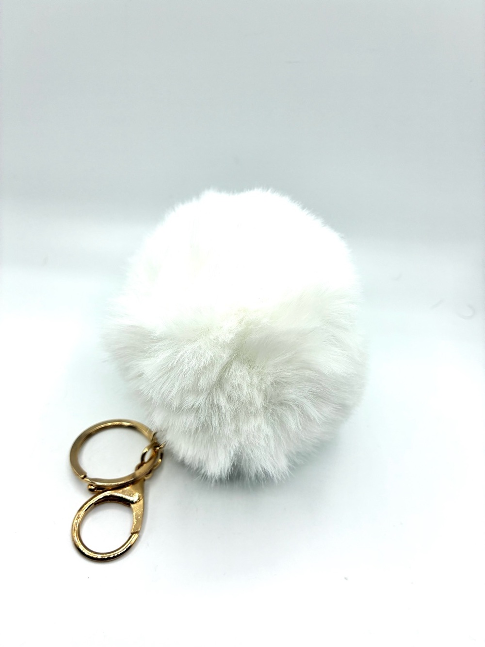 Plush Pom Pom Keychain - Choose One: White, Mint, Blue, Pink, Red - Picture 2 of 6